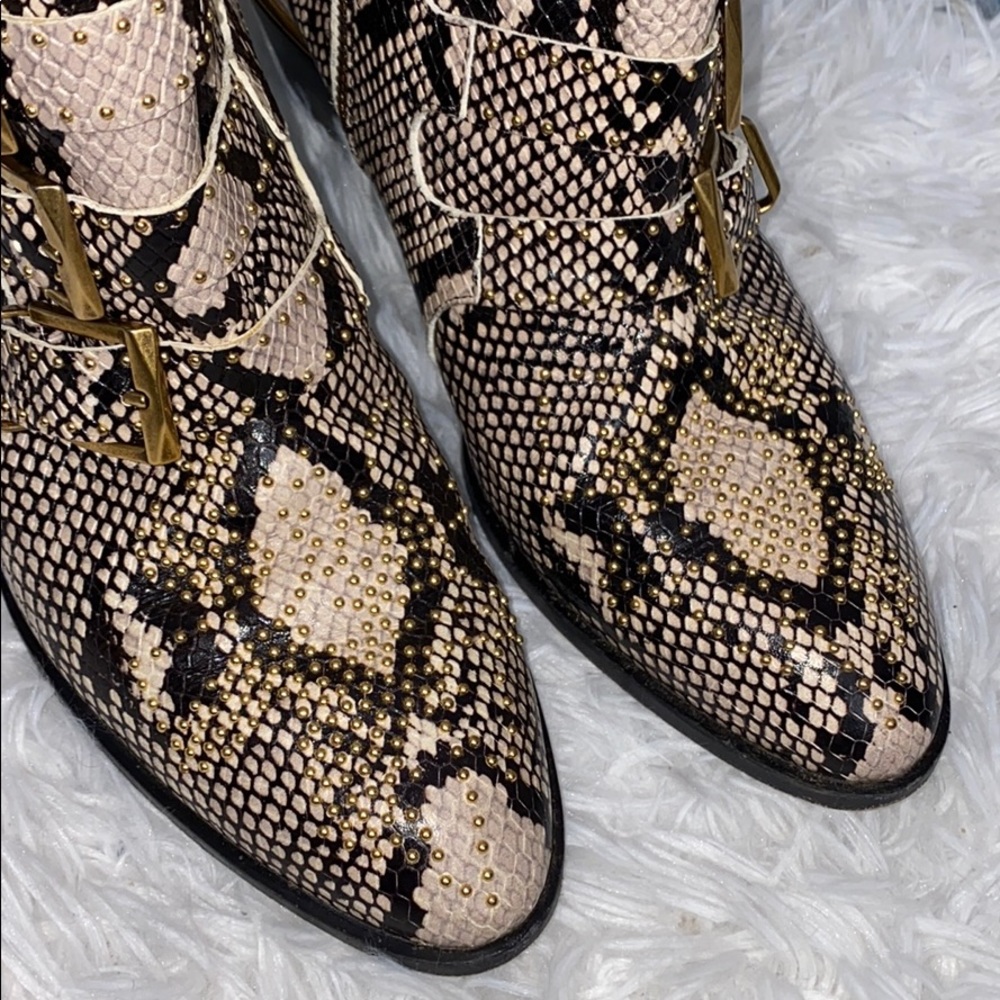 Chloe | Susanna Python Snakeskin Print Studded Bo… - image 5